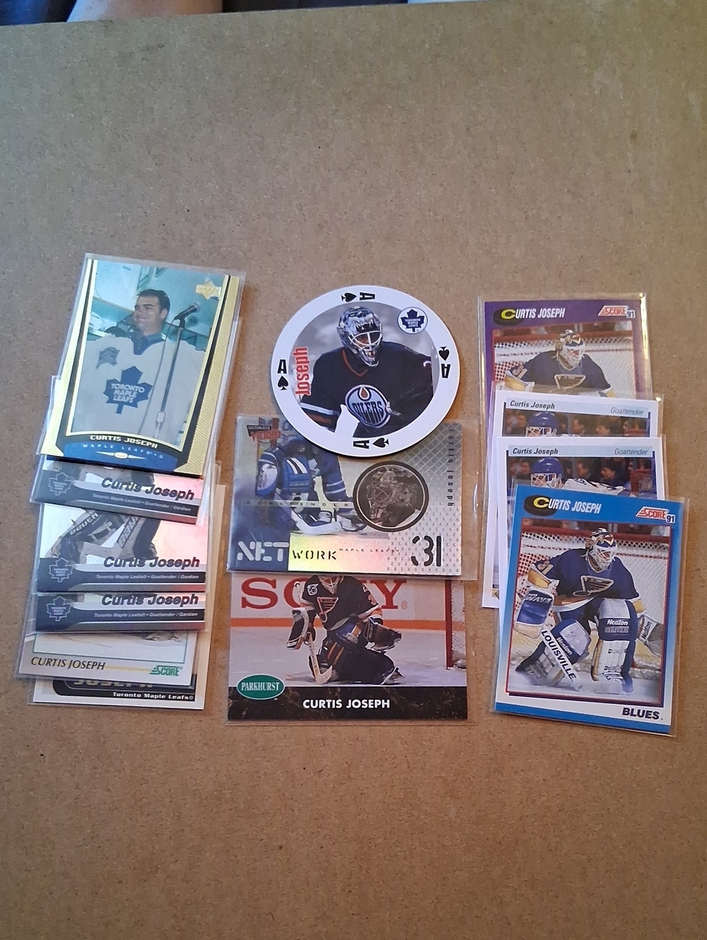 Curtis Joseph Hockey Card Lot - Blue, White, Black
